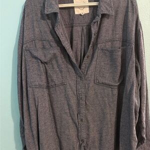EUC Aerie Anytime Favorite Twill Button Up Shirt XXL